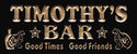 ADVPRO Name Personalized BAR Stars Good Times Good Friends Wood Engraved Wooden Sign wpc0236-tm - Black