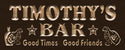 ADVPRO Name Personalized BAR Stars Good Times Good Friends Wood Engraved Wooden Sign wpc0236-tm - Brown