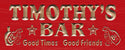 ADVPRO Name Personalized BAR Stars Good Times Good Friends Wood Engraved Wooden Sign wpc0236-tm - Red