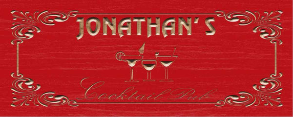 ADVPRO Name Personalized Cocktail Pub Wine VIP Room Wood Engraved Wooden Sign wpc0238-tm - Red