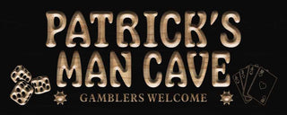 ADVPRO Name Personalized Man CAVE Casino Poker Disc Wood Engraved Wooden Sign wpc0242-tm - Black