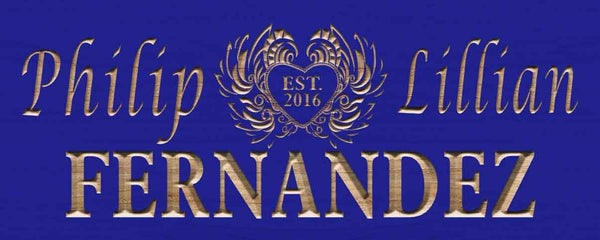 ADVPRO Personalized Custom Wedding Anniversary Family Sign Surname Last First Name Est. Year in Heart Housewarming Gift 5 Year Wood Gift Wooden Signs wpc0253-tm - Blue