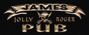 ADVPRO Name Personalized Jolly Roger Pub Bar Game Room Wood Engraved Wooden Sign wpc0266-tm - Black