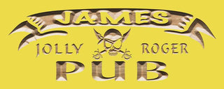 ADVPRO Name Personalized Jolly Roger Pub Bar Game Room Wood Engraved Wooden Sign wpc0266-tm - Yellow