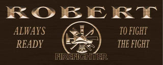 ADVPRO Name Personalized Firefighter Fire Department Always Ready to Fight The Fight Man Cave Wood Engraved Wooden Sign wpc0267-tm - Brown