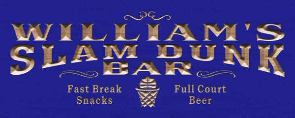 ADVPRO Name Personalized SLAM Dunk BAR Basketball Game Sport Room Wood Engraved Wooden Sign wpc0269-tm - Blue