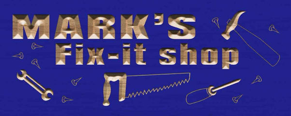 ADVPRO Name Personalized FIX IT Shop Tools Hammer Saw Garage Den Wood Engraved Wooden Sign wpc0270-tm - Blue