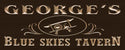 ADVPRO Name Personalized Blue Skies Tavern Vintage Airplane Man Cave Gifts Wood Engraved Wooden Sign wpc0271-tm - Brown