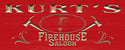 ADVPRO Name Personalized Firehouse Saloon Firefighter Retirement Gifts Wood Engraved Wooden Sign wpc0272-tm - Red