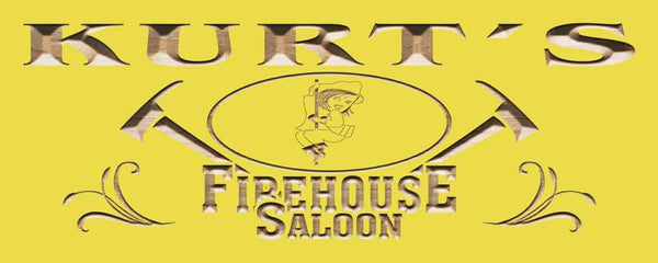 ADVPRO Name Personalized Firehouse Saloon Firefighter Retirement Gifts Wood Engraved Wooden Sign wpc0272-tm - Yellow