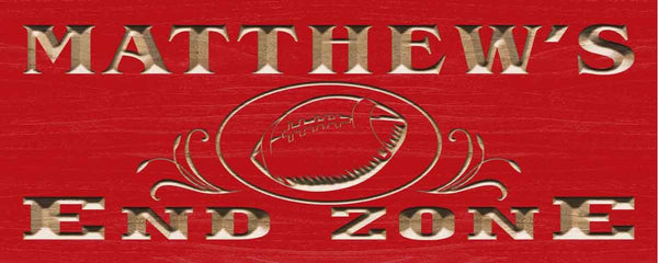 ADVPRO Name Personalized American Football END Zone National Game Sport Bar Wood Engraved Wooden Sign wpc0273-tm - Red