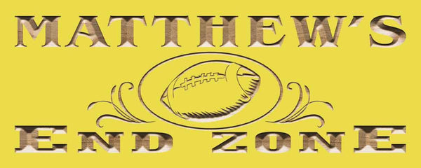 ADVPRO Name Personalized American Football END Zone National Game Sport Bar Wood Engraved Wooden Sign wpc0273-tm - Yellow