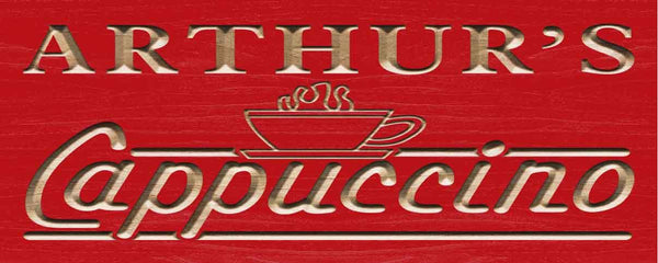 ADVPRO Name Personalized Cappuccino Coffee Shop Kitchen Gifts Wood Engraved Wooden Sign wpc0276-tm - Red