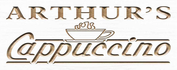 ADVPRO Name Personalized Cappuccino Coffee Shop Kitchen Gifts Wood Engraved Wooden Sign wpc0276-tm - White