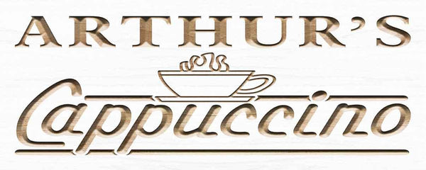 ADVPRO Name Personalized Cappuccino Coffee Shop Kitchen Gifts Wood Engraved Wooden Sign wpc0276-tm - White