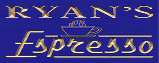 ADVPRO Name Personalized Espresso Coffee Shop Kitchen Housewarming Gifts Wood Engraved Wooden Sign wpc0277-tm - Blue