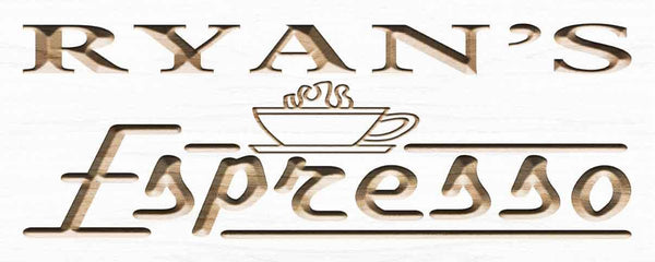 ADVPRO Name Personalized Espresso Coffee Shop Kitchen Housewarming Gifts Wood Engraved Wooden Sign wpc0277-tm - White