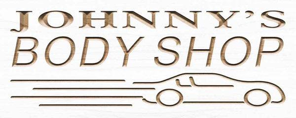 ADVPRO Name Personalized Body Shop Car Repair Decoration Garage Man Cave Wood Engraved Wooden Sign wpc0278-tm - White