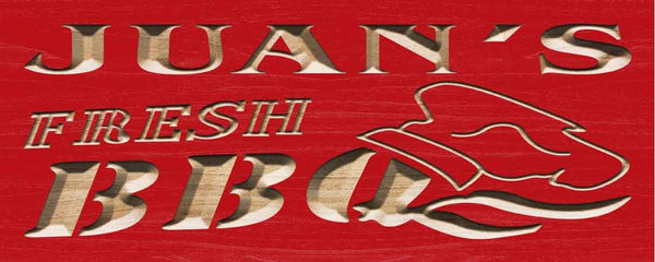 ADVPRO Name Personalized BBQ Barbecue Garden Housewarming Gifts Wood Engraved Wooden Sign wpc0279-tm - Red