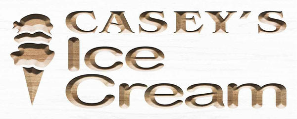 ADVPRO Name Personalized Icecream Shop Home Decor Gifts Wood Engraved Wooden Sign wpc0284-tm - White