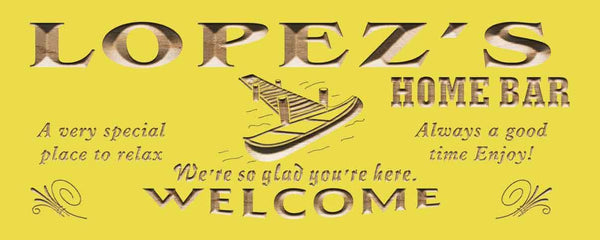 ADVPRO Name Personalized Home BAR Lake House Boat Welcome Cabin Decor Wood Engraved Wooden Sign wpc0285-tm - Yellow