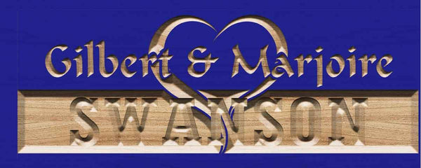 ADVPRO Personalized Last Name Simple Heart Home Decor Wood Custom Wedding Gift Couples Established Wooden Signs wpc0304-tm - Blue