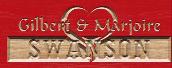ADVPRO Personalized Last Name Simple Heart Home Decor Wood Custom Wedding Gift Couples Established Wooden Signs wpc0304-tm - Red