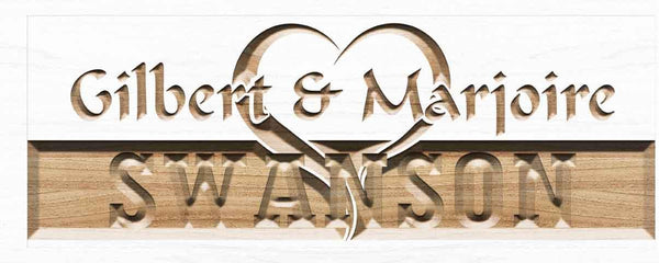 ADVPRO Personalized Last Name Simple Heart Home Decor Wood Custom Wedding Gift Couples Established Wooden Signs wpc0304-tm - White
