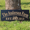 ADVPRO Name Personalized Farm with Tractor Home Decoration Housewarming Gifts Wood Engraved Wooden Sign wpc0306-tm - Black