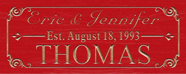 ADVPRO Personalized Last Name Rustic Home Decor Wood Engraving Custom Wedding Gift Couples Den Gift Wooden Signs wpc0307-tm - Red