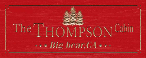 ADVPRO Name Personalized Cabin with Big Tree and Location Forest House Wood Engraved Wooden Sign wpc0309-tm - Red