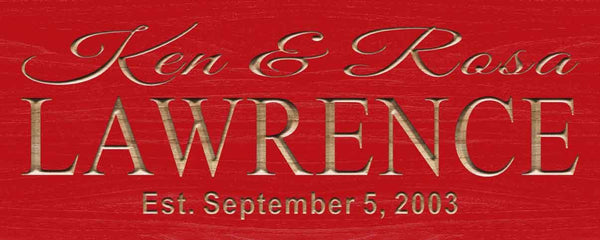 ADVPRO Personalized Last Name Rustic Home Decor Wood Engraving Custom Wedding Gift Couples Den Gift Wooden Signs wpc0314-tm - Red