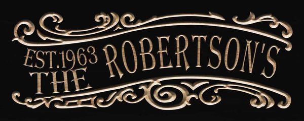ADVPRO Personalized Last Name Rustic Home Decor Wood Engraving Custom Wedding Gift Couples Den Gift Wooden Signs wpc0320-tm - Black