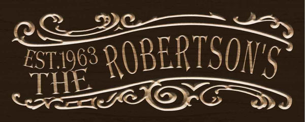 ADVPRO Personalized Last Name Rustic Home Decor Wood Engraving Custom Wedding Gift Couples Den Gift Wooden Signs wpc0320-tm - Brown