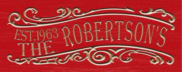 ADVPRO Personalized Last Name Rustic Home Decor Wood Engraving Custom Wedding Gift Couples Den Gift Wooden Signs wpc0320-tm - Red