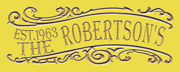 ADVPRO Personalized Last Name Rustic Home Decor Wood Engraving Custom Wedding Gift Couples Den Gift Wooden Signs wpc0320-tm - Yellow