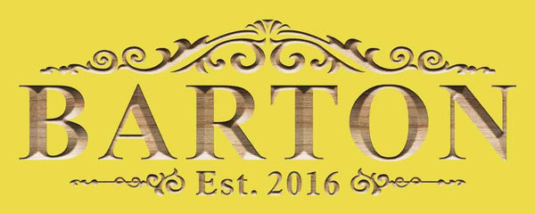 ADVPRO Personalized Wedding Gift Last Name Established Sign Family Name Signs Custom Wood Sign Carved Wooden Sign 5 Year Couple Sign wpc0333-tm - Yellow