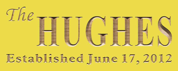 ADVPRO Family Name Personalized with Established Date Wedding Gift Wood Engraved Wooden Sign wpc0335-tm - Yellow