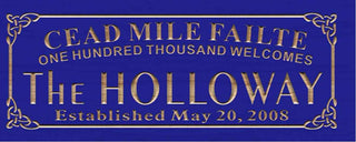 ADVPRO Cead Mile Failte Family Name Personalized Established Date One Hundred Thousand Welcomes Wood Engraved Wooden Sign wpc0341-tm - Blue