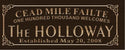 ADVPRO Cead Mile Failte Family Name Personalized Established Date One Hundred Thousand Welcomes Wood Engraved Wooden Sign wpc0341-tm - Brown