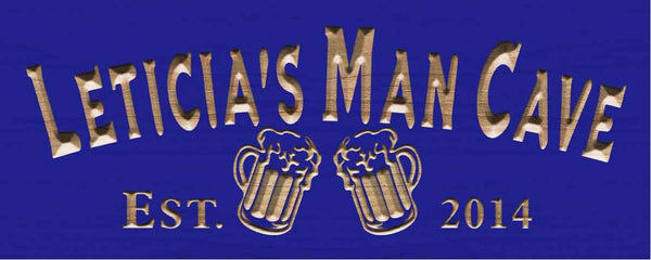 ADVPRO Name Personalized Man CAVE Bar Pub Cheers Housewarming Birthday Gifts Wood Engraved Wooden Sign wpc0347-tm - Blue