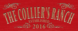 ADVPRO Name Personalized The Ranch Farm Decoration Established Year Gifts Wood Engraved Wooden Sign wpc0354-tm - Red