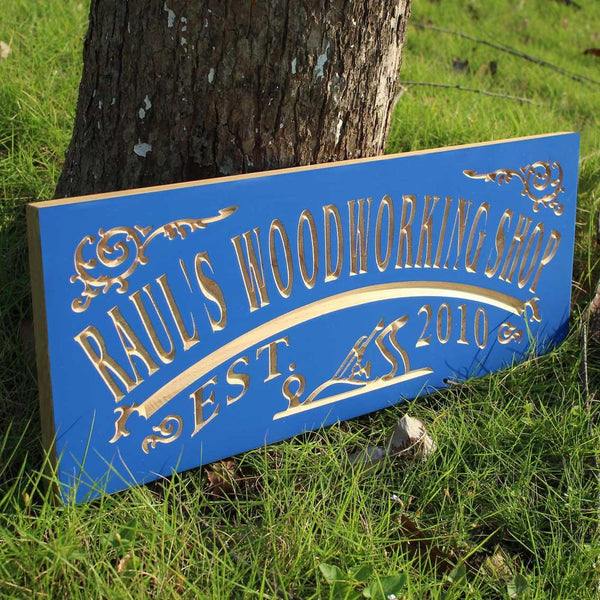 ADVPRO Name Personalized Woodworking Wood Shop Decoration Wood Engraved Wooden Sign wpc0356-tm - Details 2