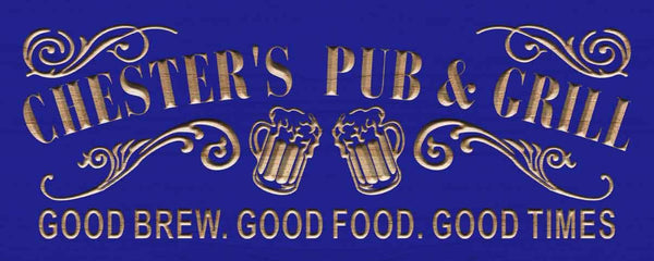 ADVPRO Name Personalized Pub & Grill Home Bar Gifts Wood Engraved Wooden Sign wpc0357-tm - Blue