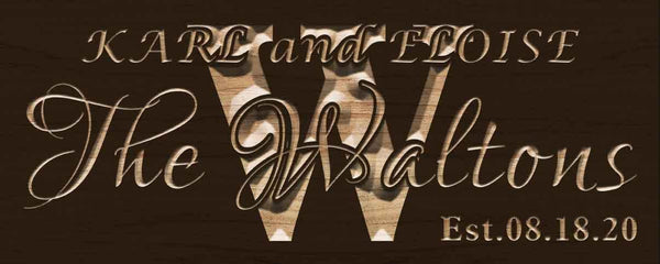 ADVPRO Personalized Last Name Rustic Home Decor Wood Engraving Custom Wedding Gift Couples Established Wooden Signs wpc0371-tm - Brown