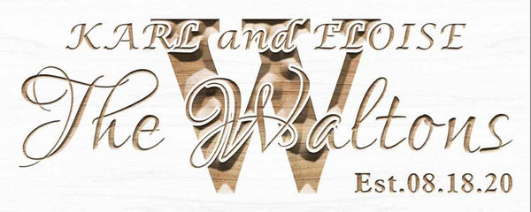 ADVPRO Personalized Last Name Rustic Home Decor Wood Engraving Custom Wedding Gift Couples Established Wooden Signs wpc0371-tm - White