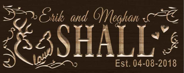 ADVPRO Personalized Last Name Rustic Home Decor Wood Engraving Custom Wedding Gift Couples Established Wooden Signs wpc0373-tm - Brown