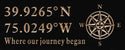 ADVPRO Compass Latitude Longitude Location Family Wedding Sign Wood Engraved Wooden Sign wpc0415-tm - Black