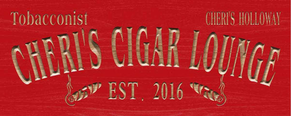 ADVPRO Tobacconist Name Personalized Cigar Lounge Shop Wood Engraved Wooden Sign wpc0416-tm - Red