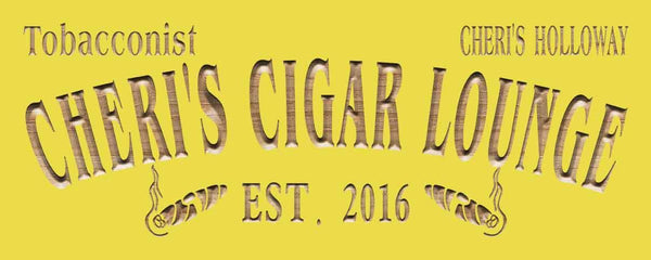 ADVPRO Tobacconist Name Personalized Cigar Lounge Shop Wood Engraved Wooden Sign wpc0416-tm - Yellow